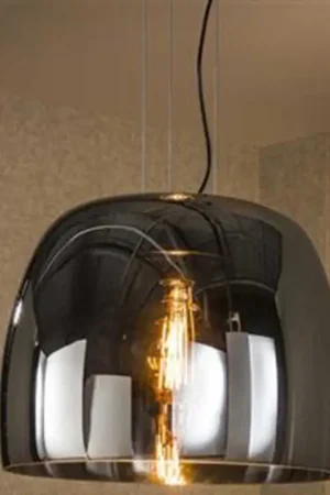 Lampe suspendue Drift - Ø48x150cm - verre fumé gris Usine Directe