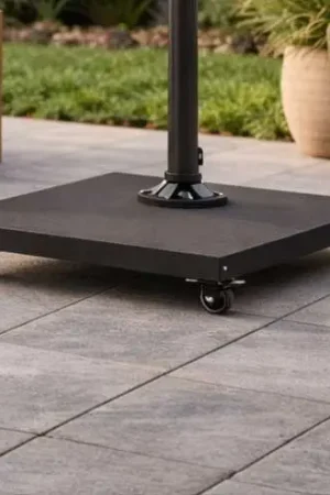 Jusqu'à Épuisement Des Stocks Pied de parasol Miami Gescova - granit gris foncé avec roulettes - 60x60x12 cm