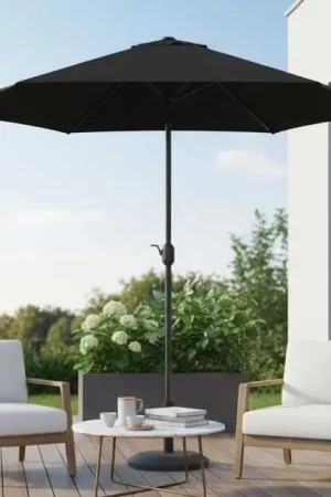 Remise Parasol Norman diamètre 300 cm aluminium noir - Emob