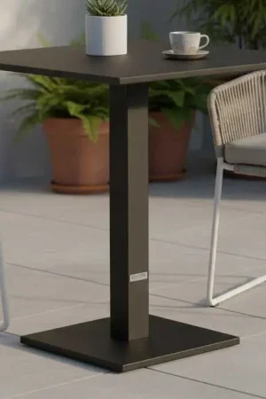 Table de jardin Fremantle Gescova - aluminium noir - 70x70x75 cm Prix Réduit