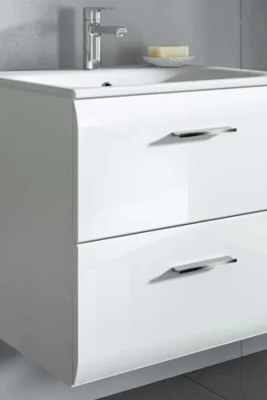 Acheter En Ligne Meuble de salle de bain Ice Xonox avec lavabo céramique - 60x55x46 cm - Blanc haut brillant