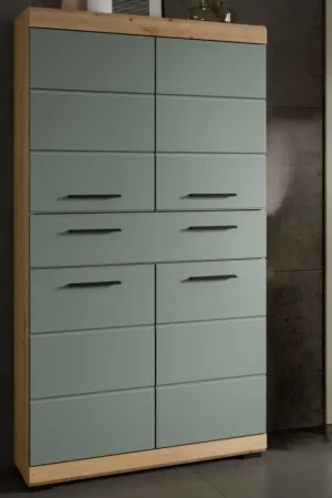 Armoire Mid-haute Scout Xonox - Saliegroen et Artisan chêne - 74x141x31 cm Offre Limitée
