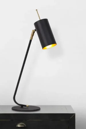 Usine Directe Sivani Lampe de table | Corps en fer | Noir, or