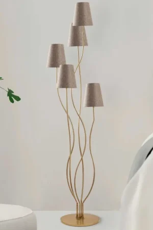 Bonibon Lampadaire | Corps en métal | Doré, beige Remise