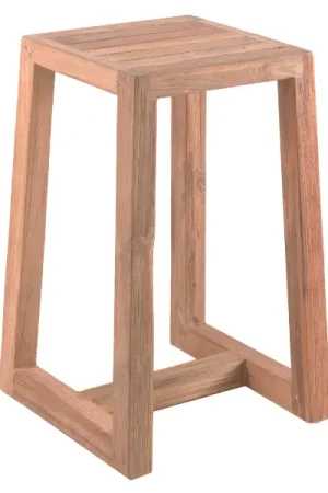 Tabouret de bar Iberica Gescova en teck recyclé - 40x40x61cm - Brun Pas Cher