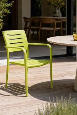 Chaise de jardin Honoré Parisot - aluminium léger - 57x60x84 cm - citron vert Remise