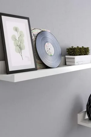 Etagères flottantes Lot de 2, blanc brillant 60 x 10cm Expédition Rapide