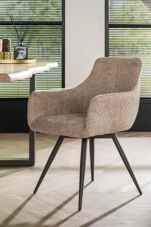 Chaise de salle à manger Bessy-bouclé sable Offre Spéciale