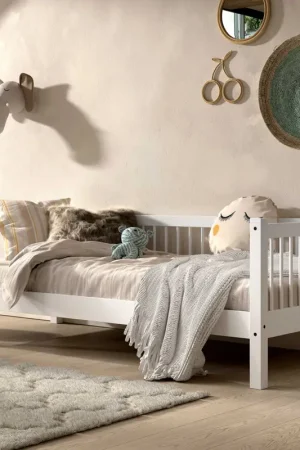 Acheter Direct Lit banquette Forrest 90x200cm - bois de hêtre massif - blanc