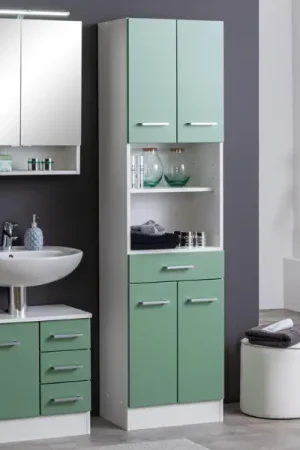 Bon Marché Salle de bain Ricca: armoire de toilette, meuble sous-vasque, colonne - vert