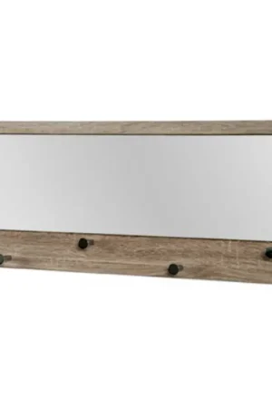 Panneau mural avec miroir et boutons chromés | Chêne truffé Soldes