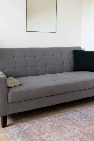 Canapé-lit Milton - 204x85x81cm - avec rangement - gris Prix Cassé