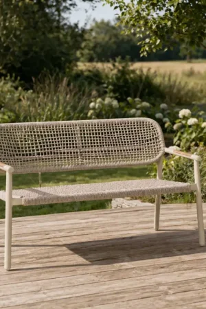 Canapé de jardin 2 places Midleton Gescova - aluminium sable - 143x69x80cm Offre Exclusive