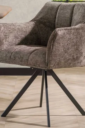 Acheter Direct Chaise de salle à manger pivotante Aster - 63x60x81cm - taupe