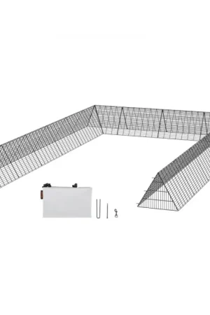 Réduction VEVOR Enclos pour poulailler, 600 x 400 x 61,5 cm, tunnels de poulets pour la cour, poulaillers portables pour l’extérieur avec cadres d’angle, 2 ensembles, cage adapté aux poulets, canards et lapins