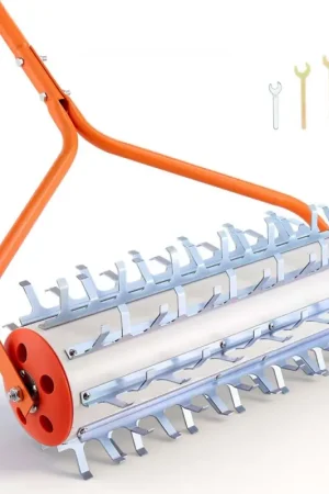 Affaire À Saisir VEVOR Rouleau Désherbeur Aquatique 3,66 m, Outil de Désherbage pour Étang et Lac, Élimination des Herbes Racines et Vase, 9 Dents à Crochet en Fer Galvanisé, Manche Réglable en 3 Sections en Aluminium