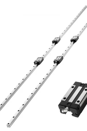 Retour Gratuit VEVOR Rail de Guidage Linéaire HGR20 Rails Linéaires 2000 mm 2 PCS Blocs Roulement à Billes Intégrés 4 PCS, pour Bricolage Routeurs CNC Tours Fraiseuses Imprimantes 3D, Antirouille et Haute Précision