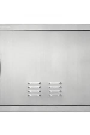 LIQUIDATION VEVOR Porte d'Accès pour Barbecue, Simple Porte de Cuisine Extérieure 610x432x46 mm, Porte Encastrée en Acier Inoxydable Réversible, avec Poignée et Aération, pour Îlot de Barbecue, Placard Extérieure Top Vente
