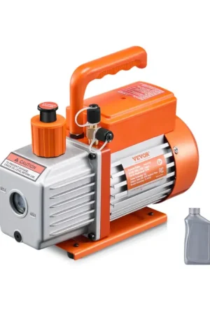 Paiement Sécurisé Offres VEVOR Pompe à Vide Climatisation, 141 L/min, Pompe à Vide Frigoriste CVC Palettes Rotatives 1 Étage, avec Bouteille d'Huile, Dégazage Résine, Entretien Climatiseur Automobile, pour R134a, R22, R410a