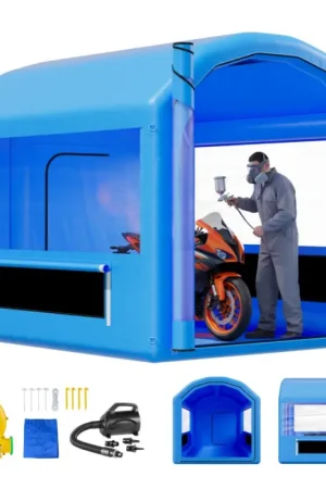 Nouvelle Collection Offres VEVOR Cabine de Peinture Gonflable de 3 x 2,6 x 2,6 m, Tente de Pulvérisation pour Voiture avec Ventilateur de 550 W et Système de Filtration d'Air, Toit Rond, pour Garage Atelier Automobile