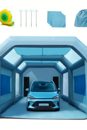 Nouvel Arrivage Offres VEVOR Cabine de Peinture Gonflable 7x4x2,75 m Tente Peinture Gonflable Automobile en Tissu Oxford 210D avec Système de Filtration 2 Souffleurs Station de Travail pour Pose de Peinture Atelier Garage