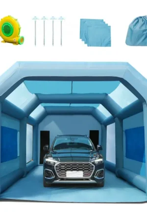 Nouvelle Collection Offres VEVOR Cabine de Peinture Gonflable 8,5x4,8x3,3 m Tente Peinture Gonflable Automobile en Oxford 210D avec Système de Filtration et 2 Souffleurs Station de Travail pour Pose de Peinture Atelier Garage