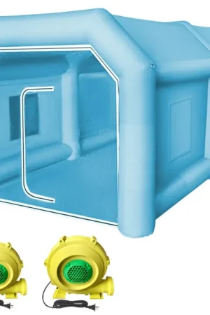 Nouvelle Collection Offres VEVOR Cabine de Peinture Gonflable 4x2,5x2,2 m, Tente Peinture Gonflable Automobile en Tissu Oxford 210D, avec 2 Souffleurs Puissants, Station de Travail pour Pose de Peinture, Garage, Atelier