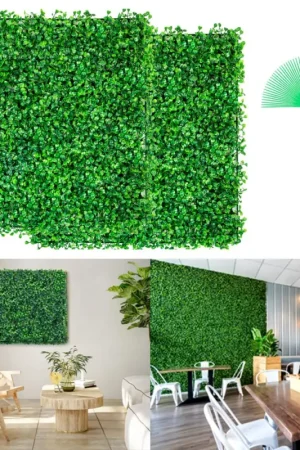 Expédié Aujourd'hui VEVOR Panneaux de buis artificiels, lot de 12, tapis mural de haie de buis, 248 x 248 mm, mur de fond en gazon artificiel, écran de confidentialité contre UV pour clôture, jardin, intérieur, extérieur
