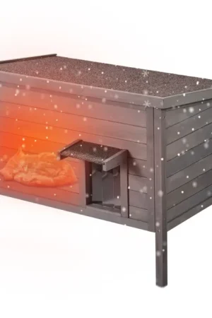 Prix Promo VEVOR Maison pour Chat d'Extérieur, 870x535x690 mm, Niche pour Chats en Bois, Résistante aux Intempéries, Isolation Mousse, Toit Ouvert, Porte à Rabat en PVC, Cabane Abri pour Plusieurs Chats Sauvages