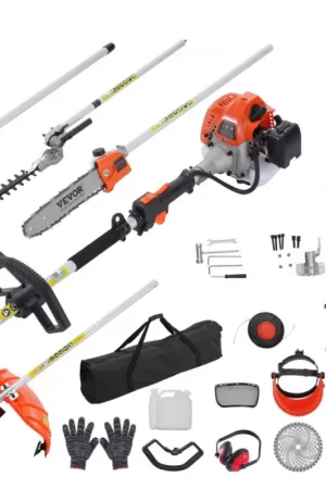 Achetez Aujourd'hui VEVOR Outils de coupe multifonctionnel 6 en 1, taille-haie à gaz 43 CC, désherbeur, taille-bordure, moteur deux temps, scie à perche, tronçonneuse avec rallonge, outils pour élagage arbuste branche