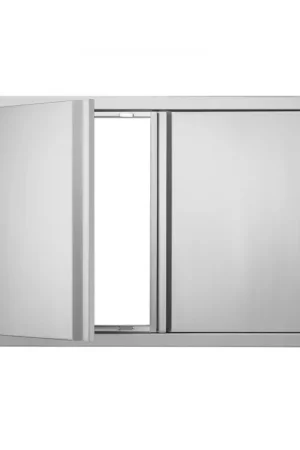 Achat Immédiat VEVOR Porte d'Accès pour Barbecue, Double Porte de Cuisine Extérieure 914x534x45 mm, Porte Encastrée en Inox, avec Poignée Encastrée, pour Îlot de Barbecue, Station de Grillades, Placard Extérieure