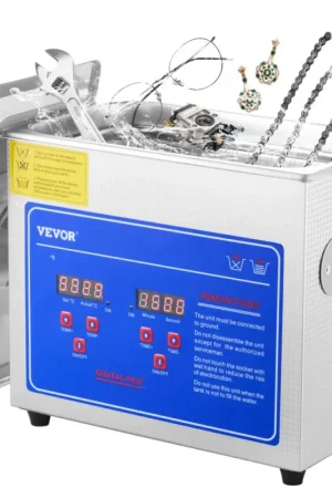 Dernière Chance VEVOR Nettoyeur à Ultrasons Professionnel 2,85 L, Ultrasonic Cleaner 120 W avec Minuterie Numérique et Élément Chauffant, Appareil de Nettoyage Ultrasonique pour Bijoux Lunettes Montres Bagues