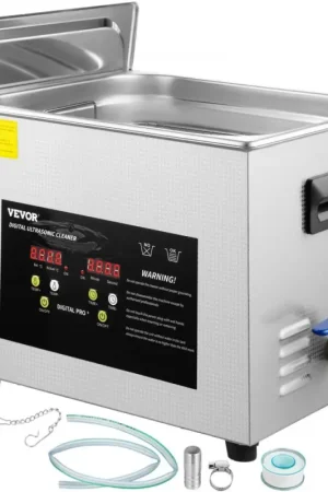 VEVOR Nettoyeur à Ultrasons Numérique 15 L, Chauffage 600 W, Ultrasons 360 W, Bac Ultrasons avec Chauffage et Minuterie, Appareil de Nettoyage Ultrasonique en Inox, pour Bijoux Lunettes Montres Certifié