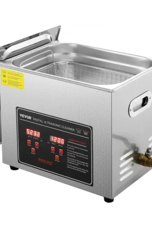 Pas Cher Offres VEVOR Nettoyeur à Ultrasons 10 L, Bac Ultrasons avec Chauffage et Minuterie, Temps Réglables 0-30 min, Appareil de Nettoyage Ultrasonique avec Affichage Numérique LED, pour Bijoux Lunettes Montres