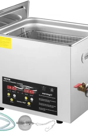 VEVOR Nettoyeur à Ultrasons Numérique 10 L, Chauffage 400 W, Ultrasons 240 W, Bac Ultrasons avec Chauffage et Minuterie, Appareil de Nettoyage Ultrasonique en Inox, pour Bijoux Lunettes Montres Pas Cher