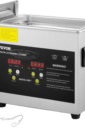 VEVOR Nettoyeur à Ultrasons Numérique 3 L, Chauffage 200 W, Ultrasons 120 W, Bac Ultrasons avec Chauffage et Minuterie, Appareil de Nettoyage Ultrasonique en Inox, pour Bijoux Lunettes Montres Commander Vite