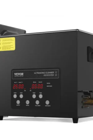 Bon Marché VEVOR Nettoyeur à Ultrasons Numérique 10 L, Machine de Nettoyage à Ultrasons 240 W, avec Mode Doux et Dégazage Amélioré, avec Chauffage et Minuterie pour Prothèse Dentaire, Bijoux, Outils, Noir