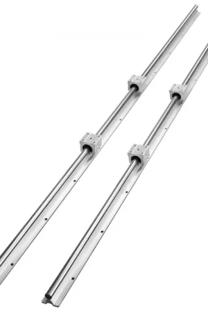 Petit Prix VEVOR Rail de Guidage Linéaire SBR20 1500 mm 2PCS Rails Linéaires 1500 mm 4PCS Blocs Roulement SBR20UU Kit Glissières à Roulement Linéaire pour Machines Automatisées Routeurs CNC Tours Imprimante 3D