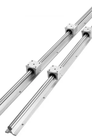 Super Prix VEVOR Rail de Guidage Linéaire SBR20 800 mm 2PCS Rails Linéaires 800 mm 4PCS Blocs Roulement SBR20UU Kit Glissières à Roulement Linéaire pour Machines Automatisées Routeurs CNC Tours Imprimantes 3D