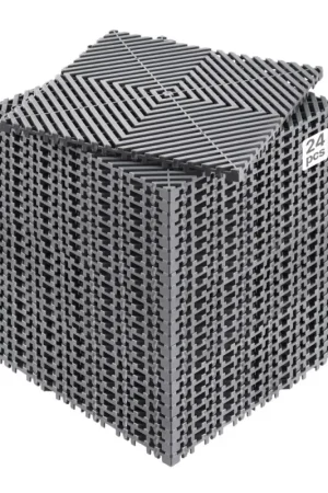Super Prix Offres VEVOR Tapis de drainage emboîtable, 310x310 mm, dalles de sol de drainage modulaire emboîtable, 24 pcs, coussin de sol à épisser en PP antidérapant gris, tapis de douche, pour garage, jardin, cuisine