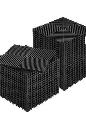 Solde Offres VEVOR Tapis de drainage emboîtable, 310x310 mm, dalles de sol de drainage modulaire emboîtable, 40 pcs, coussin de sol à épisser en PP antidérapant noir, tapis de douche, pour garage, jardin, cuisine
