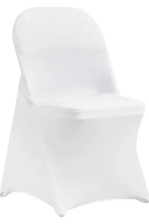 Bon Marché VEVOR Housses de chaise pliantes en élasthanne extensible, 100 pcs, housses de protection universelle, amovibles et lavables, pour mariage, vacances, banquet, fête, célébration, salle à manger, blanc