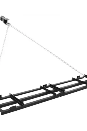 Expédition Rapide Offres VEVOR Herse Traînée 243,5x50 cm Râteau de Nivellement Traîné avec Chaine 183 cm pour Niveler Sol, Pâturages, Allées Gravier, Jardin, Pelouse, Compatible avec Tracteur de Pelouse et Compact, VTT, UTV