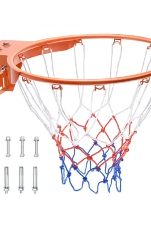 Petit Prix VEVOR Panier de Basket Diamètre Extérieur 480 mm Cerceau de Basket-ball en Acier au Carbone avec Filet But de Basket-ball Mural Pièce de Remplacement pour Entraînement Basket-ball Extérieur Intérieur