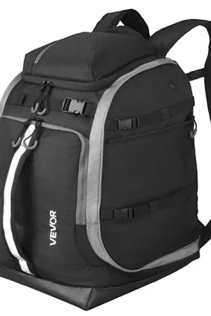 VEVOR Sac à dos de voyage pour chaussures de ski, 65 L, sac à dos de ski pour homme et femme, avec extérieur et fond imperméables, Oxford 1680D résistant, pour snowboard, casque, lunettes, gants, noir Prix Cassé