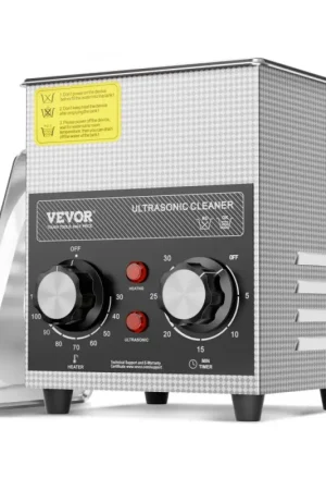 Haute Qualité VEVOR Nettoyeur à Ultrasons Numérique 2 L, Bac Ultrasons avec Minuterie, Chauffage et Panier, Appareil de Nettoyage Ultrasonique Professionnel 60 W, pour Bijoux Lunettes Montres, Labo Clinique