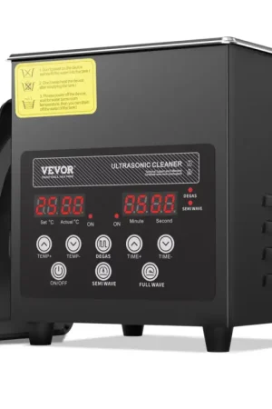 Affaire À Saisir VEVOR Nettoyeur à Ultrasons Numérique 2 L, Machine de Nettoyage à Ultrasons 60 W, avec Mode Doux et Dégazage Amélioré, avec Chauffage et Minuterie pour Prothèse Dentaire, Bijoux, Outils, Noir