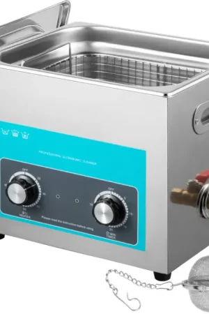 VEVOR Nettoyeur à Ultrasons avec Minuterie de Chauffage 10 L, Professionnel Nettoyeur à Ultrasons 220 V, Nettoyeur Ultrasons en Acier Inoxydable 40 kHz pour Nettoyage des Bagues de Lunettes Instrument Commander Vite
