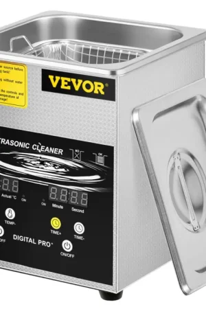 Achat Immédiat VEVOR Nettoyeur à Ultrasons Numérique 2 L, Chauffage 100 W, Ultrasons 60 W, Bac Ultrasons avec Chauffage et Minuterie, Appareil de Nettoyage Ultrasonique en Inox, pour Bijoux Lunettes Montres