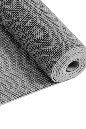 VEVOR Tapis de Drainage Antidérapant 90x500 cm, Caillebotis Piscine en PVC, Revêtement de Sol pour Zones Humides Restaurant Piscine Terrasse Salle de Bain, Tapis Antifatigue Drainant en Rouleau, Gris Offre Limitée